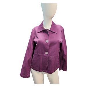 Christopher & Banks Blazer Purple Jacket Womens Size Medium Petite